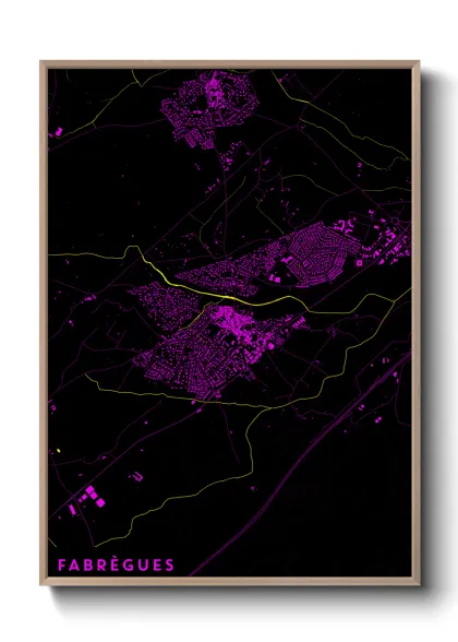 Une affiche de carte sur Fabrègues