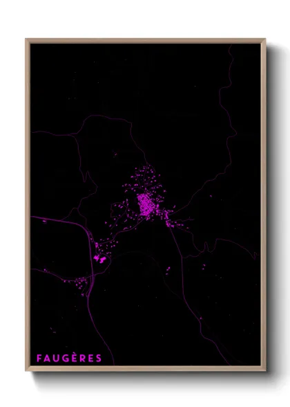 Une affiche de carte sur Faugères