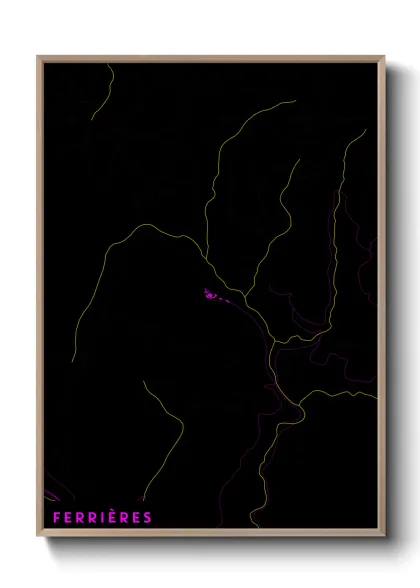 Une affiche de carte sur Ferrières