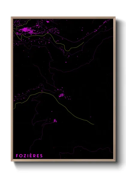 Une affiche de carte sur Fozières