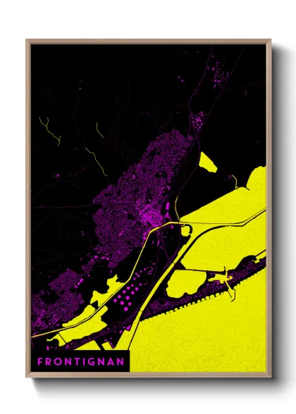 Une affiche de carte sur Frontignan