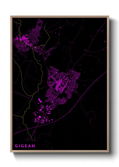 Une affiche de carte sur Gigean