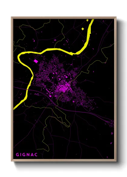 Une affiche de carte sur Gignac