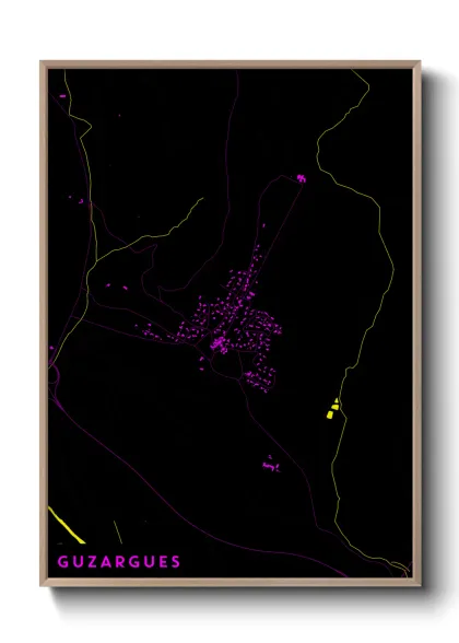 Une affiche de carte sur Guzargues