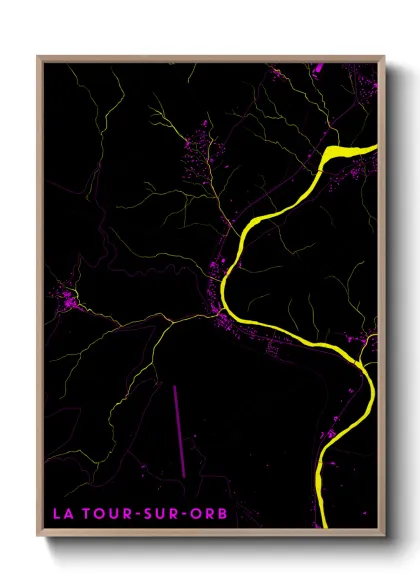 Une affiche de carte sur La Tour-sur-Orb