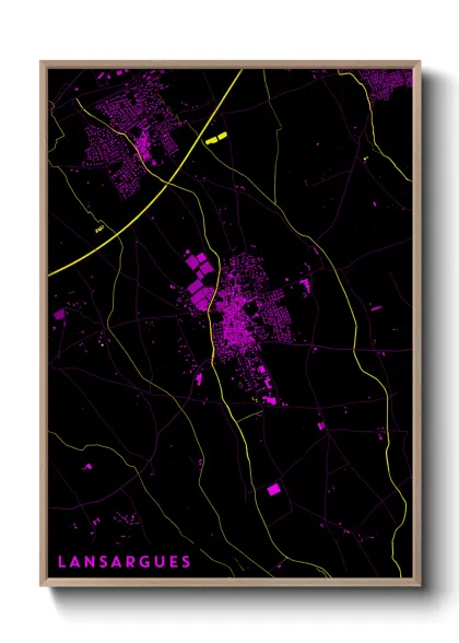 Une affiche de carte sur Lansargues