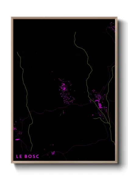 Une affiche de carte sur Le Bosc