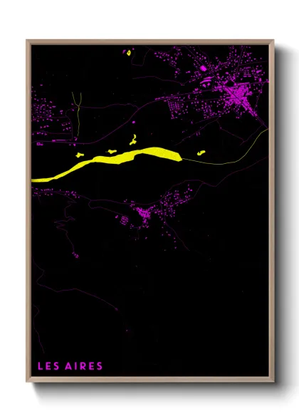Une affiche de carte sur Les Aires