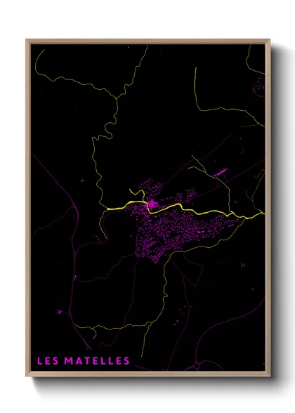 Une affiche de carte sur Les Matelles