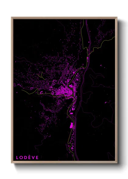 Une affiche de carte sur Lodève