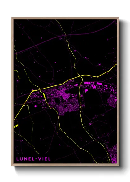 Une affiche de carte sur Lunel-Viel