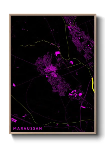 Une affiche de carte sur Maraussan