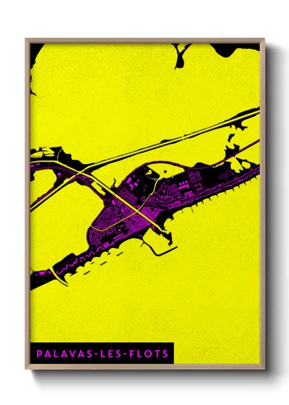 Une affiche de carte sur Palavas-les-Flots