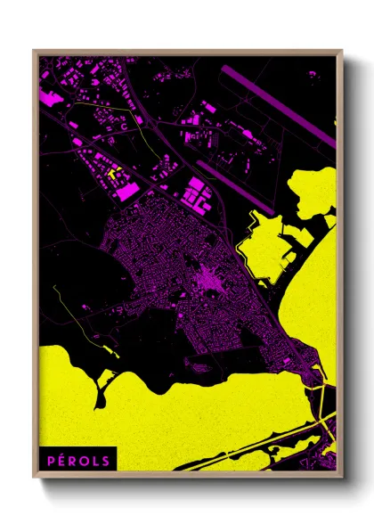 Une affiche de carte sur Pérols