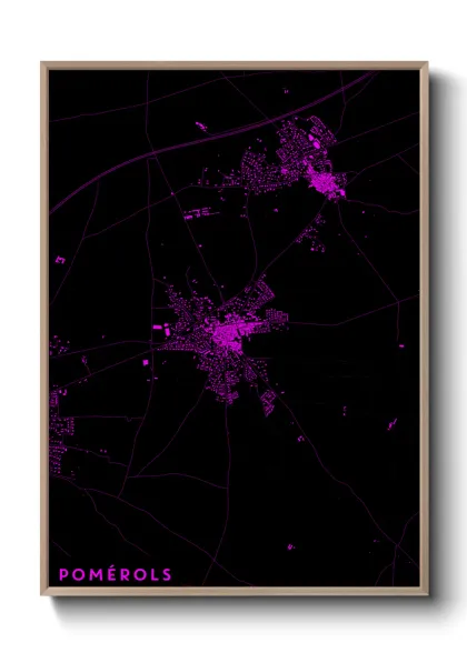 Une affiche de carte sur Pomérols