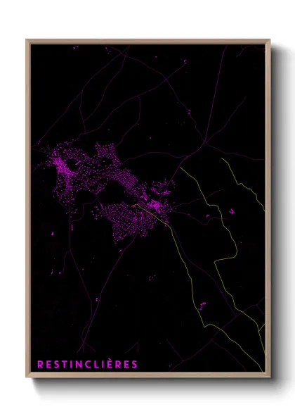 Une affiche de carte sur Restinclières