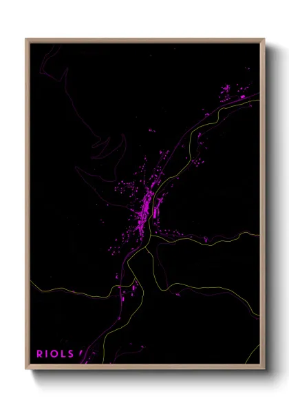 Une affiche de carte sur Riols