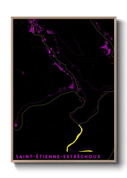 Une affiche de carte sur Saint-Étienne-Estréchoux