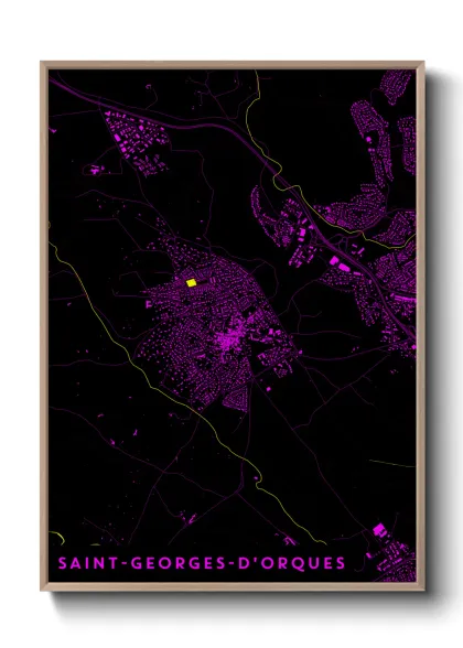 Une affiche de carte sur Saint-Georges-d'Orques