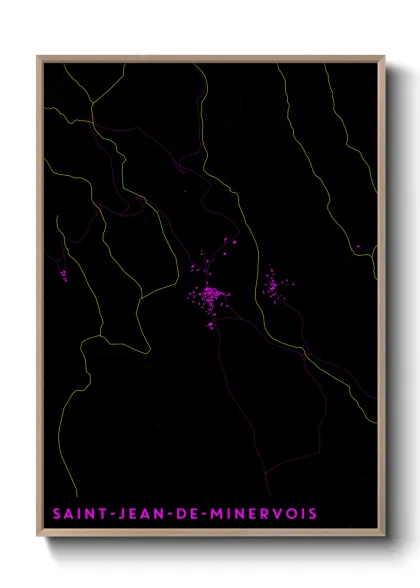 Une affiche de carte sur Saint-Jean-de-Minervois