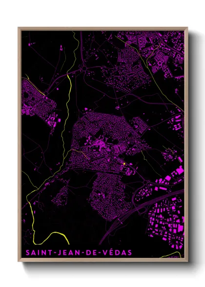 Une affiche de carte sur Saint-Jean-de-Védas