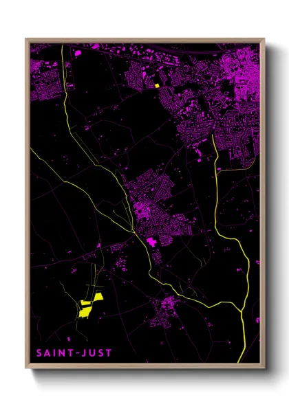 Une affiche de carte sur Saint-Just