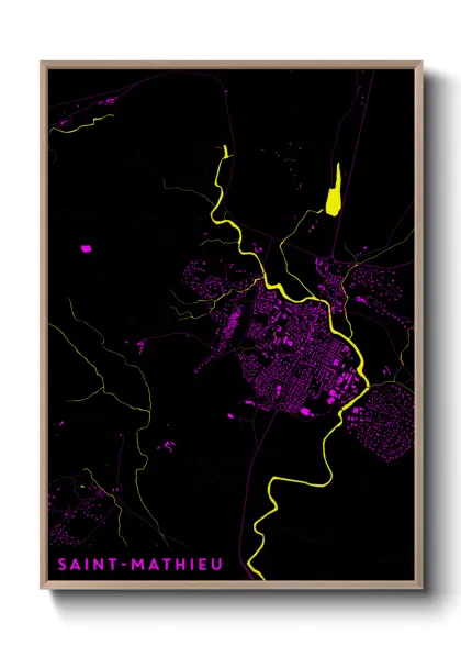 Une affiche de carte sur Saint-Mathieu