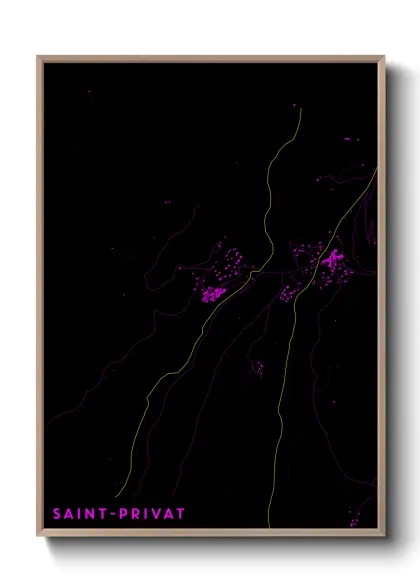 Une affiche de carte sur Saint-Privat