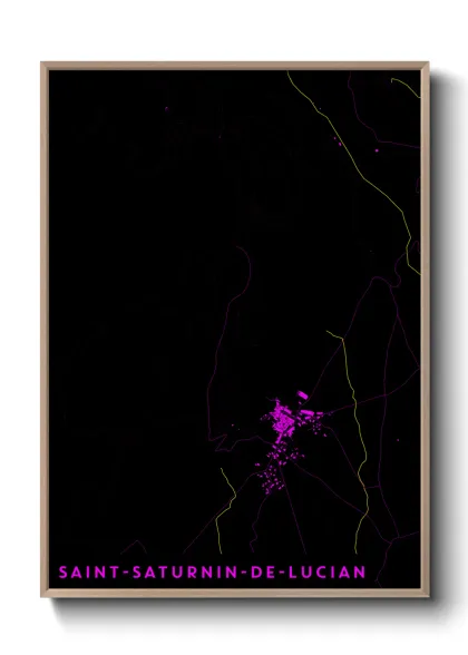 Une affiche de carte sur Saint-Saturnin-de-Lucian