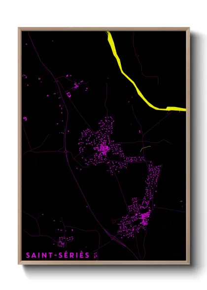 Une affiche de carte sur Saint-Sériès