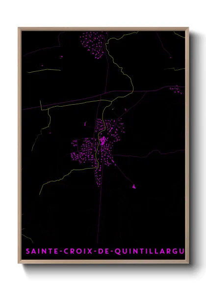 Une affiche de carte sur Sainte-Croix-de-Quintillargues