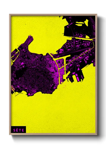 Une affiche de carte sur Sète