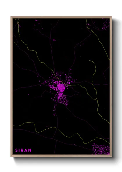 Une affiche de carte sur Siran