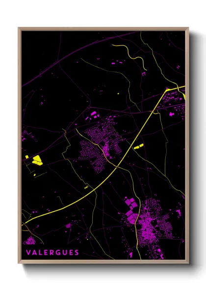 Une affiche de carte sur Valergues