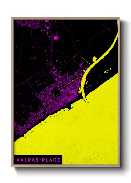 Une affiche de carte sur Valras-Plage