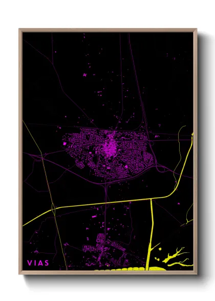 Une affiche de carte sur Vias