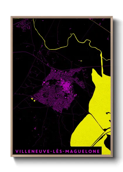 Une affiche de carte sur Villeneuve-lès-Maguelone