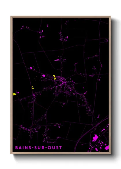 Une affiche de carte sur Bains-sur-Oust