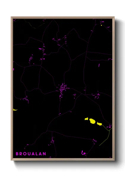 Une affiche de carte sur Broualan
