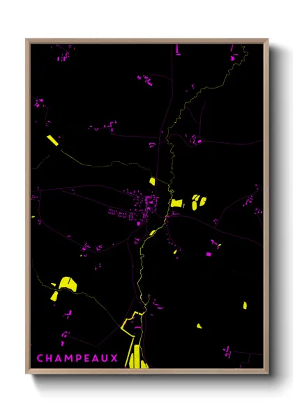Une affiche de carte sur Champeaux