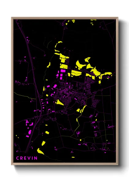 Une affiche de carte sur Crevin