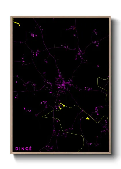 Une affiche de carte sur Dingé