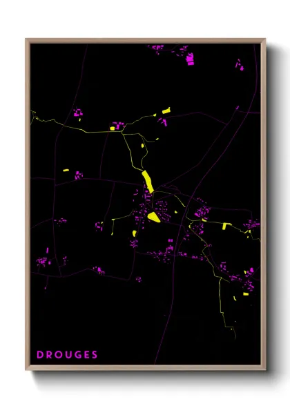 Une affiche de carte sur Drouges