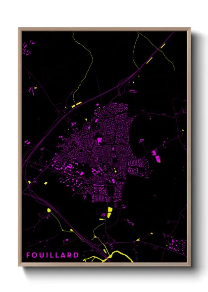 Une affiche de carte sur Fouillard