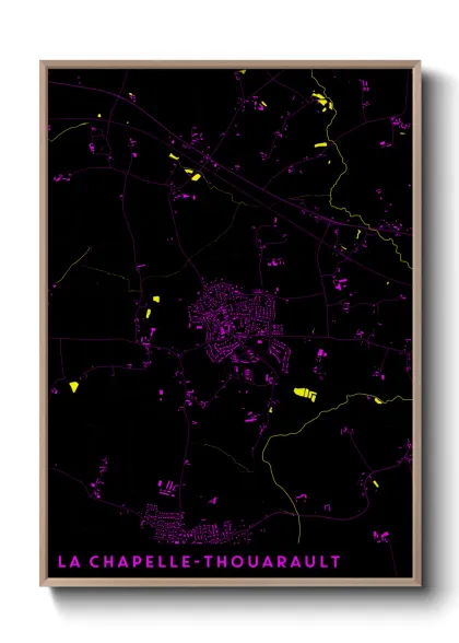 Une affiche de carte sur La Chapelle-Thouarault