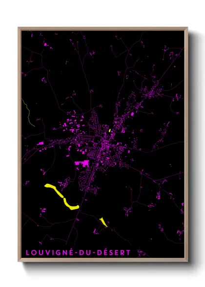 Une affiche de carte sur Louvigné-du-Désert