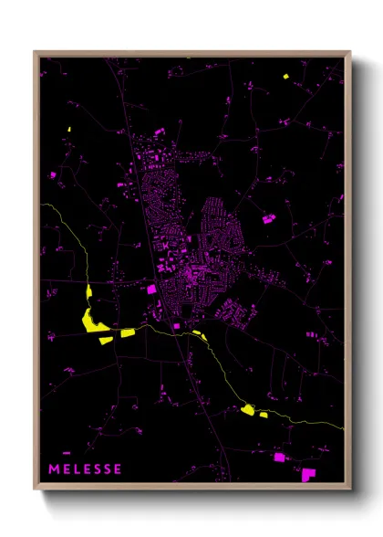 Une affiche de carte sur Melesse