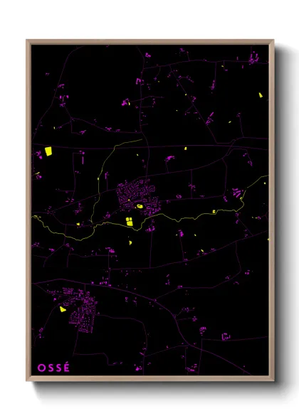 Une affiche de carte sur Ossé