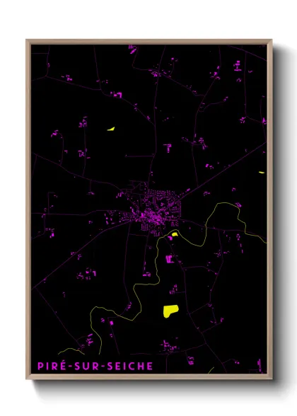 Une affiche de carte sur Piré-sur-Seiche