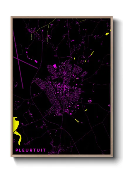 Une affiche de carte sur Pleurtuit